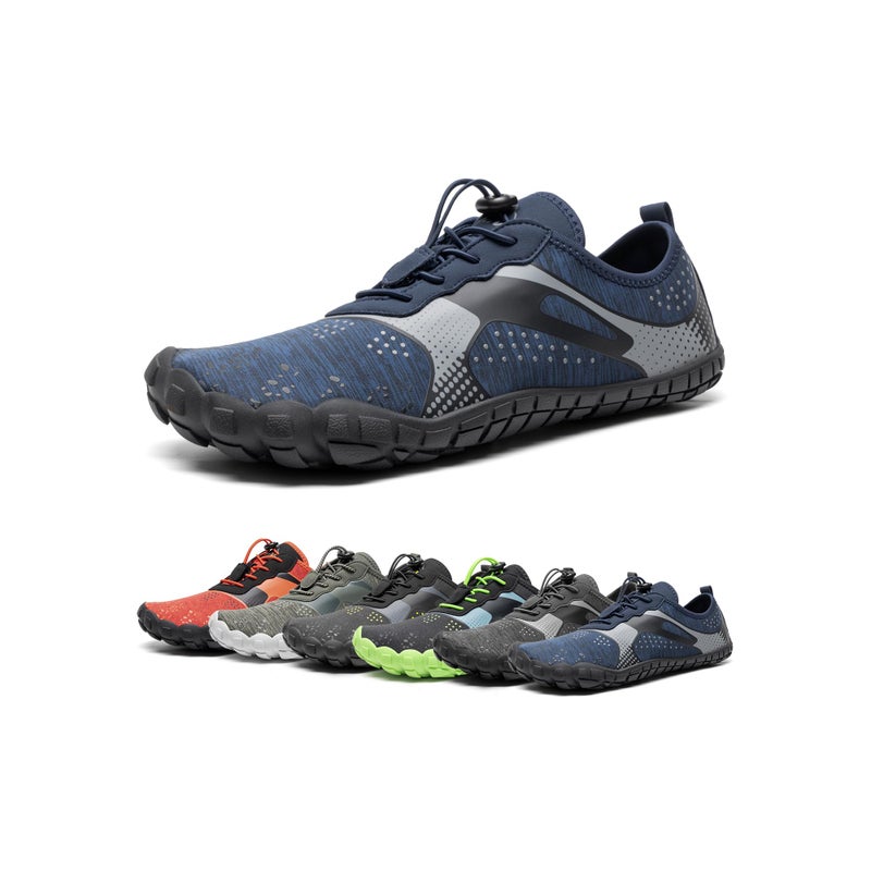 NORTIV 8 Mens Quick Dry Barefoot Aqua Shoes - Outdoor Water Shoes for Swim, Beach Sports, Fishing, Hiking, Diving, Surf, 1/Dark/Blue - 8 (TREKMAN-1) - Image 1